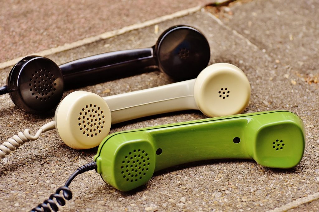 Three landline telephones